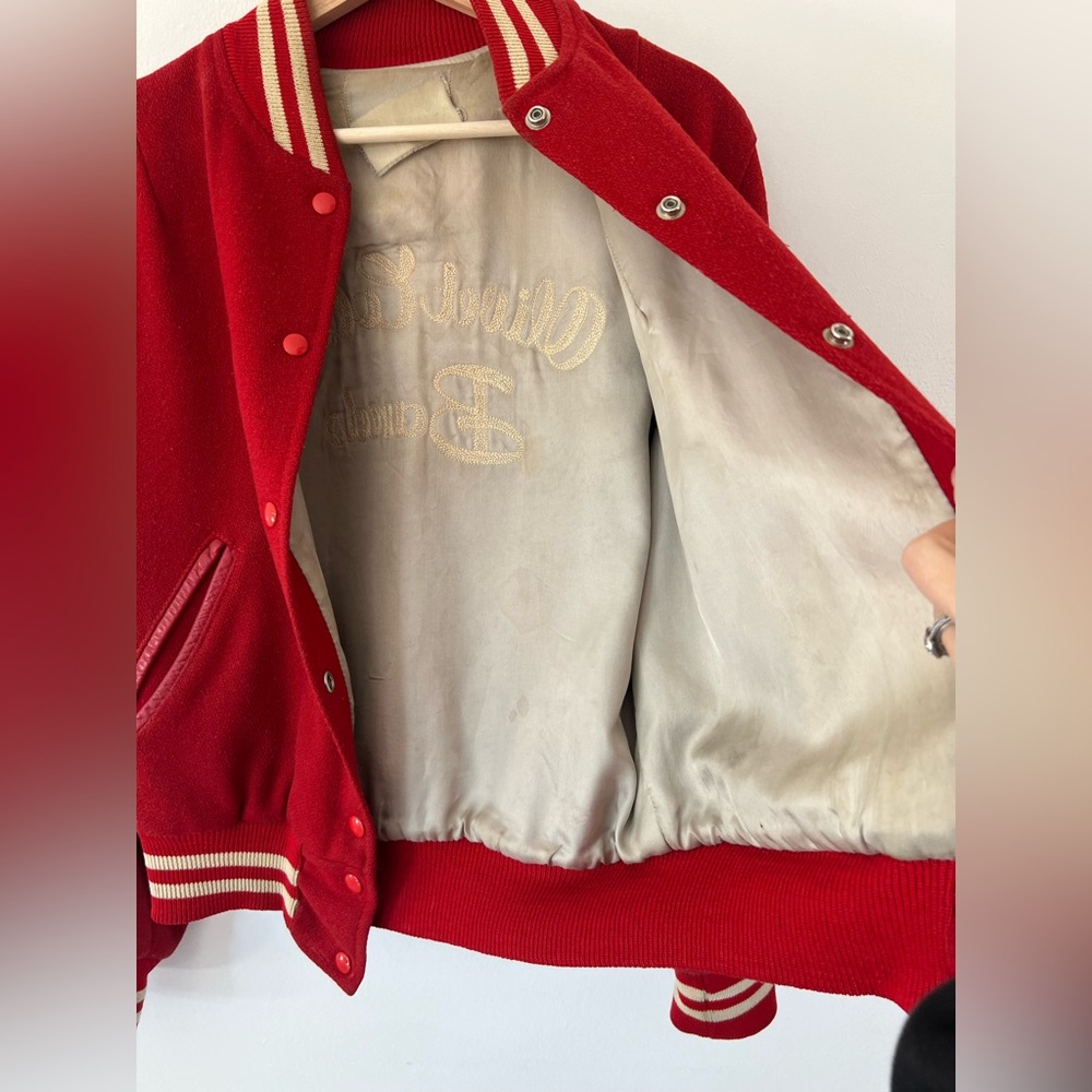 Vintage Collegiate Varsity Olivet College‎ Bands Chainstitch Red Jacket - Picture 13 of 15